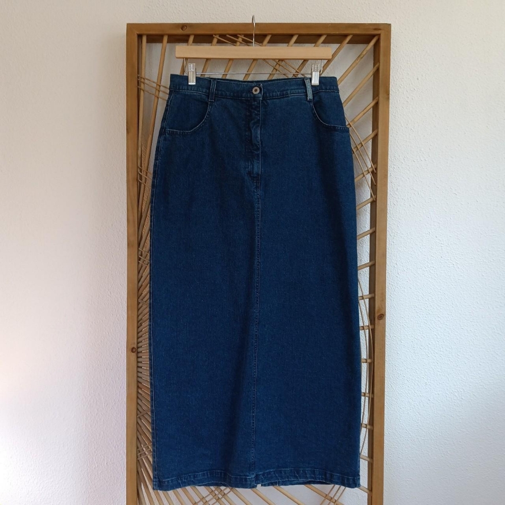 Vintage Blue Willi's of Denmark Denim Maxi Skirt